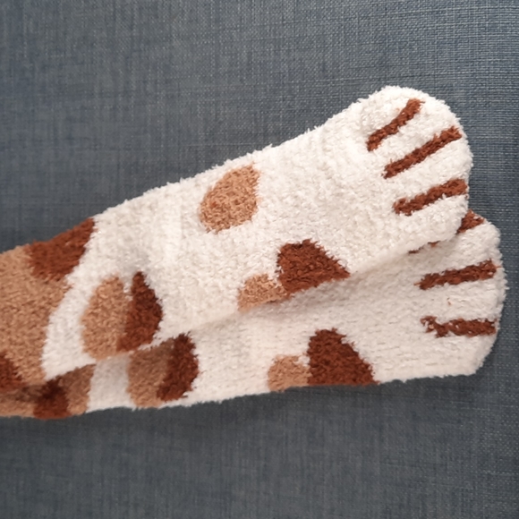Cat Paw Foot Socks Sox Sock Fuzzy Soft Slipper Thick Warm Cozy Unisex Kids Child - Picture 2 of 4